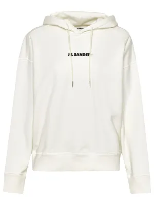 Jil Sander Logo Printed Drawstring Hoodie