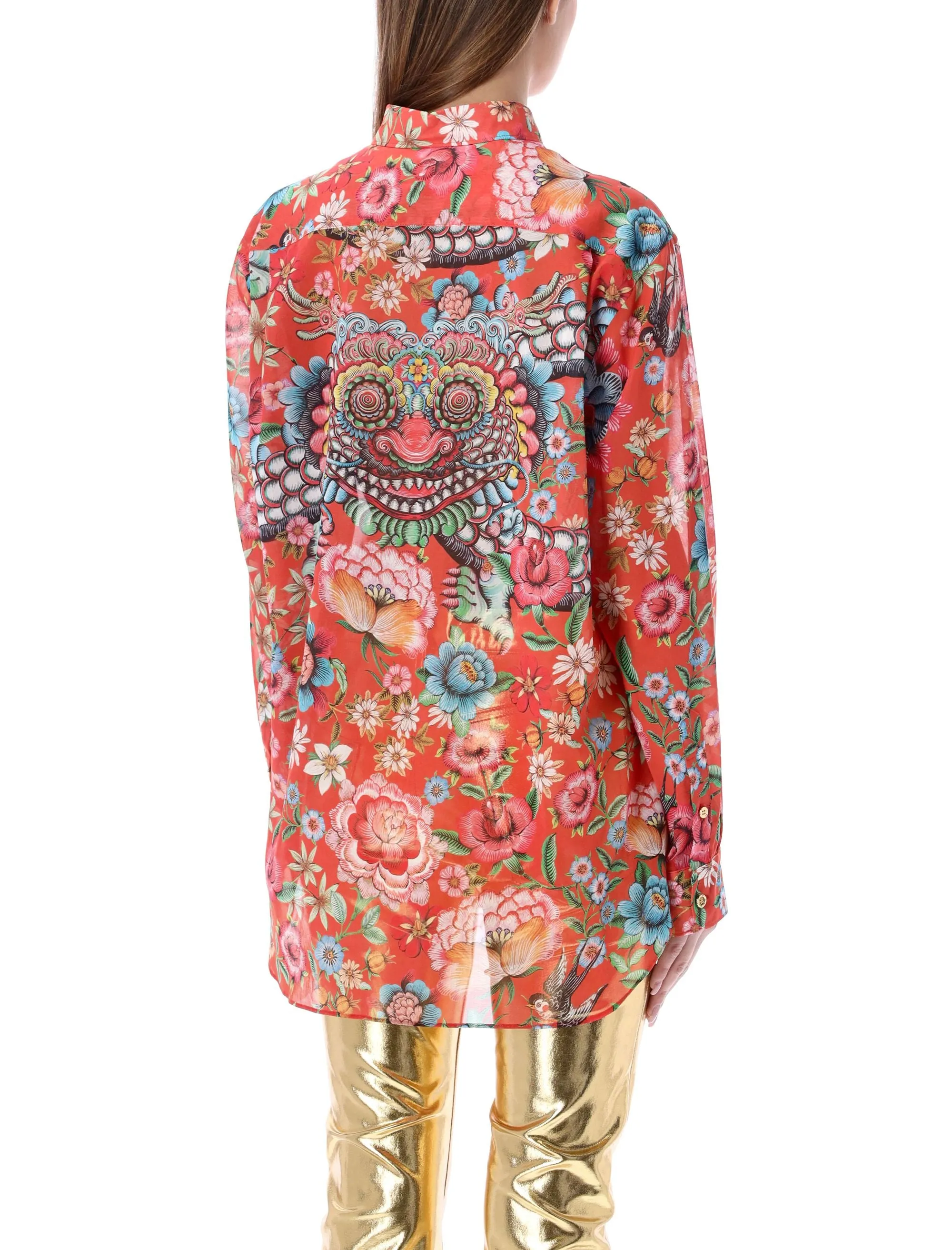 Junya Watanabe Graphic Printed Buttoned Shirt