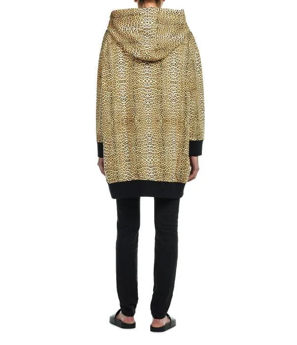 Just Cavalli Leopard Print Drawstring Hoodie