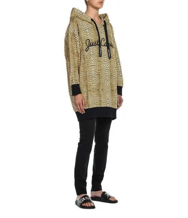 Just Cavalli Leopard Print Drawstring Hoodie