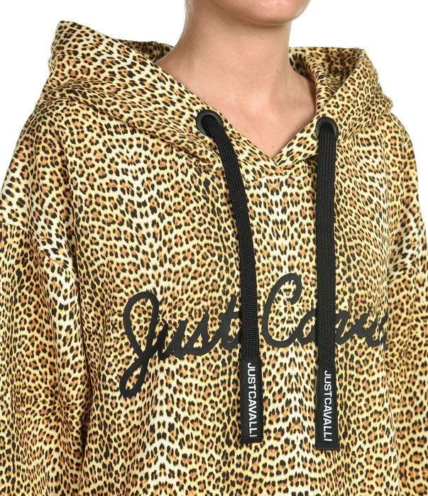 Just Cavalli Leopard Print Drawstring Hoodie