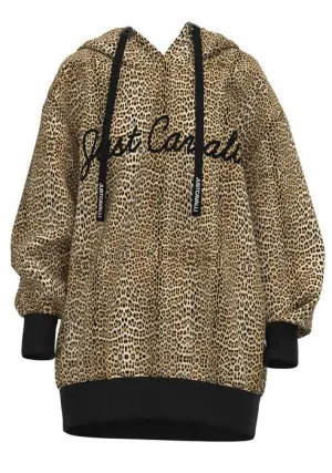 Just Cavalli Leopard Print Drawstring Hoodie