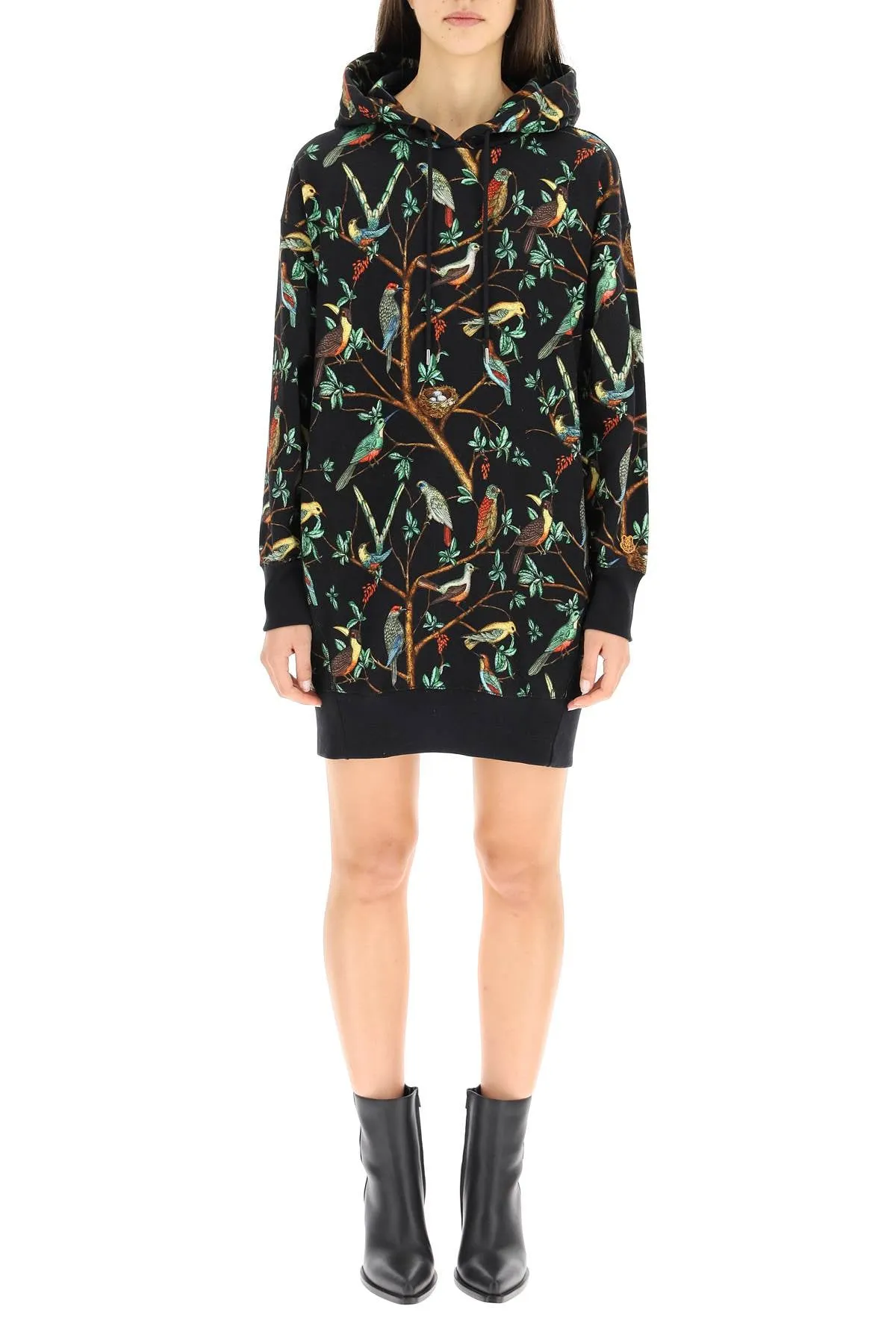 Kenzo Birds Printed Hoodie Dress