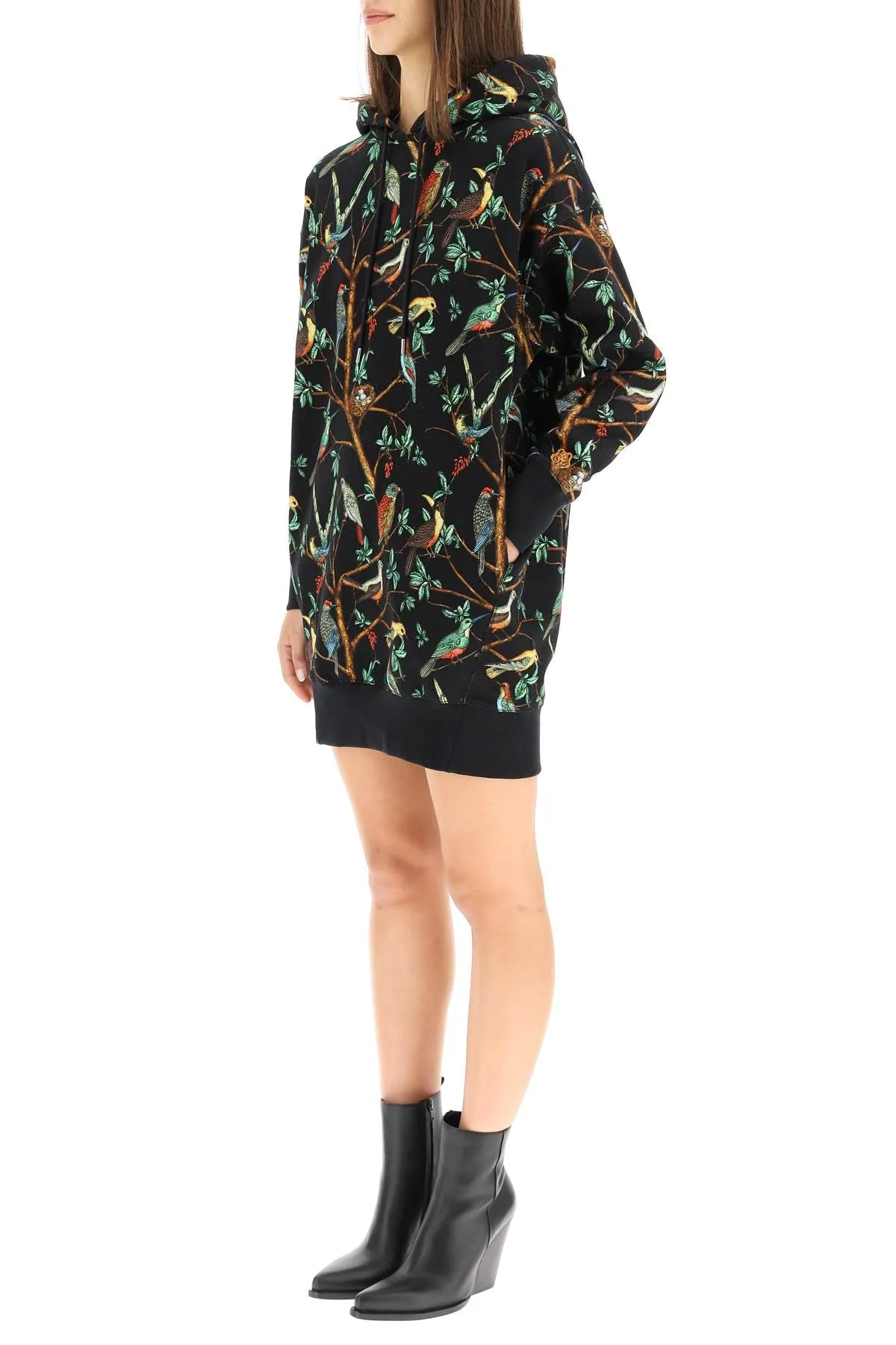 Kenzo Birds Printed Hoodie Dress