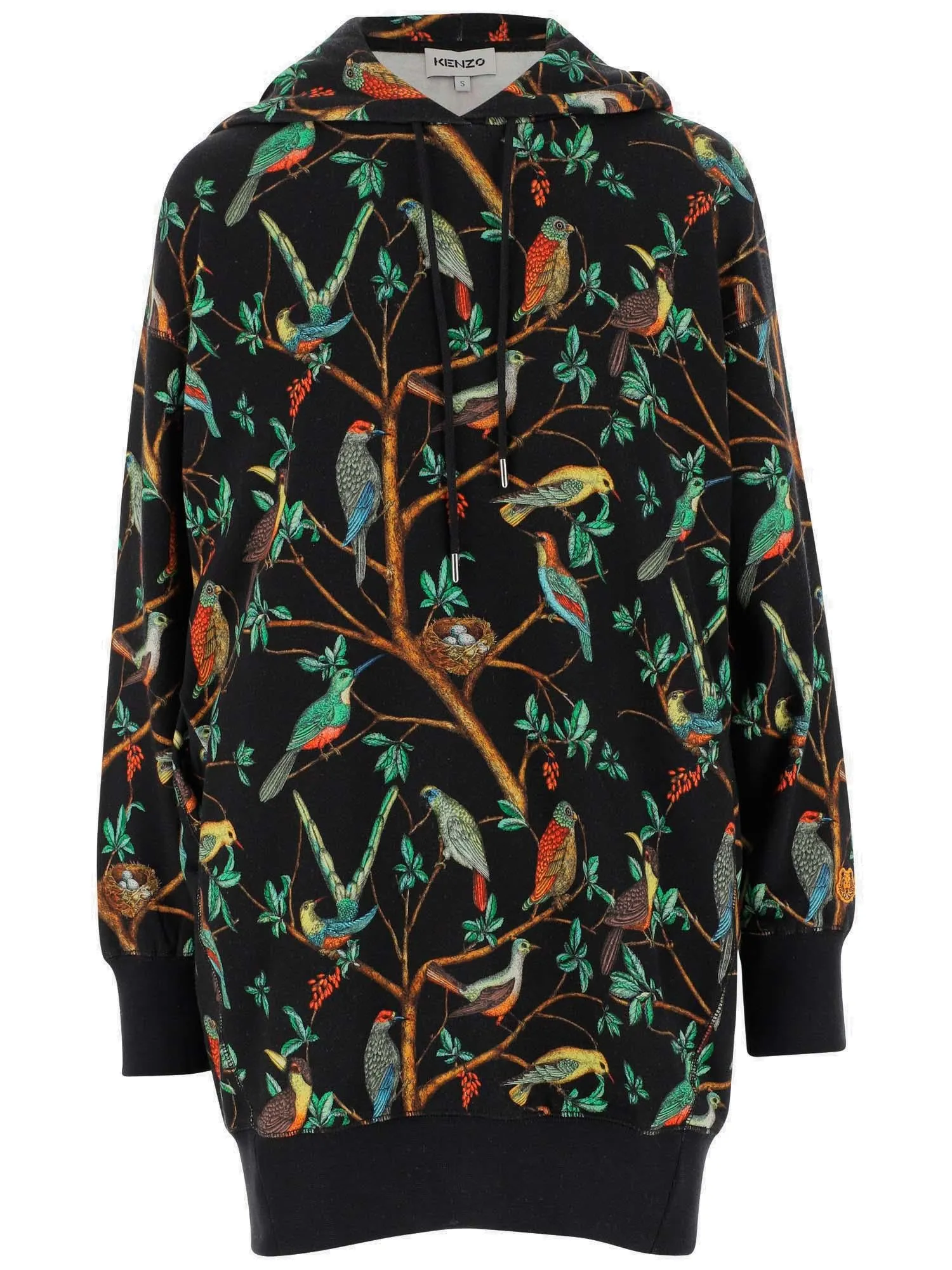 Kenzo Birds Printed Hoodie Dress