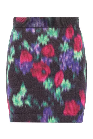 Kenzo Floral Print Knitted Mini Skirt
