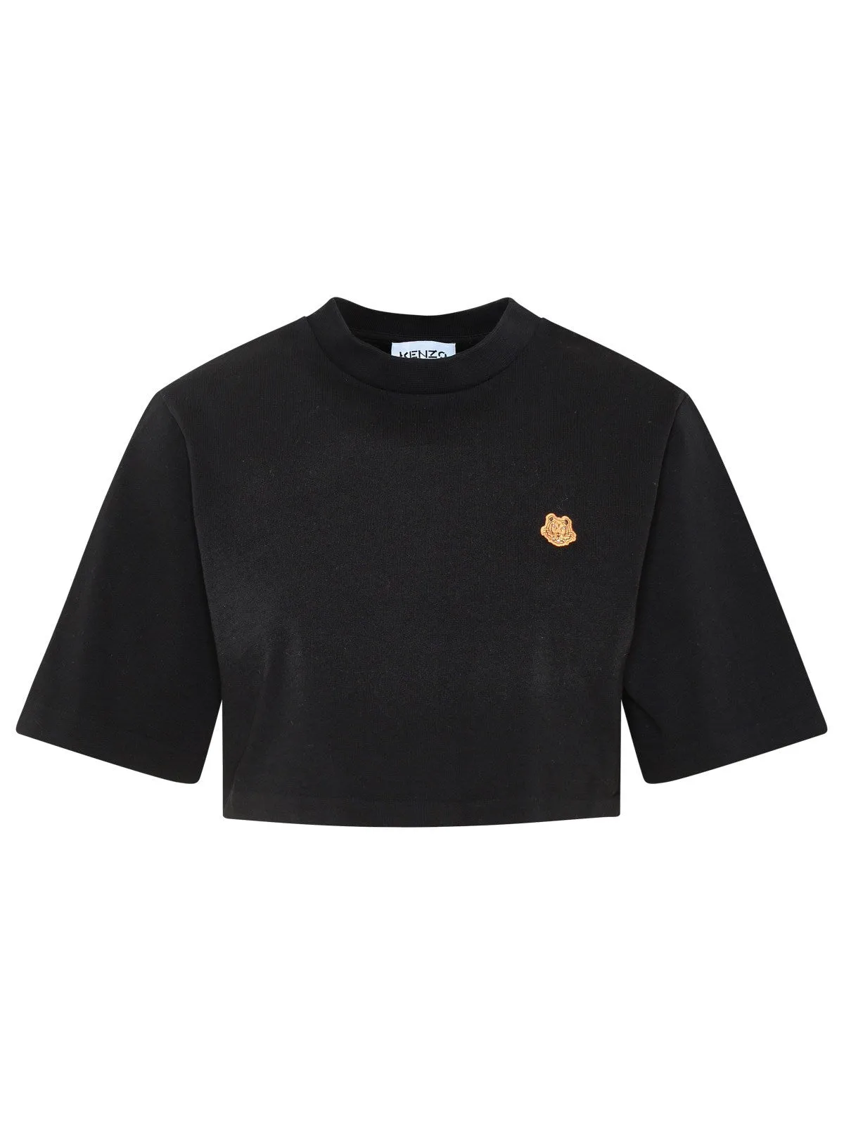 Kenzo Tiger Embroidered Cropped T-Shirt