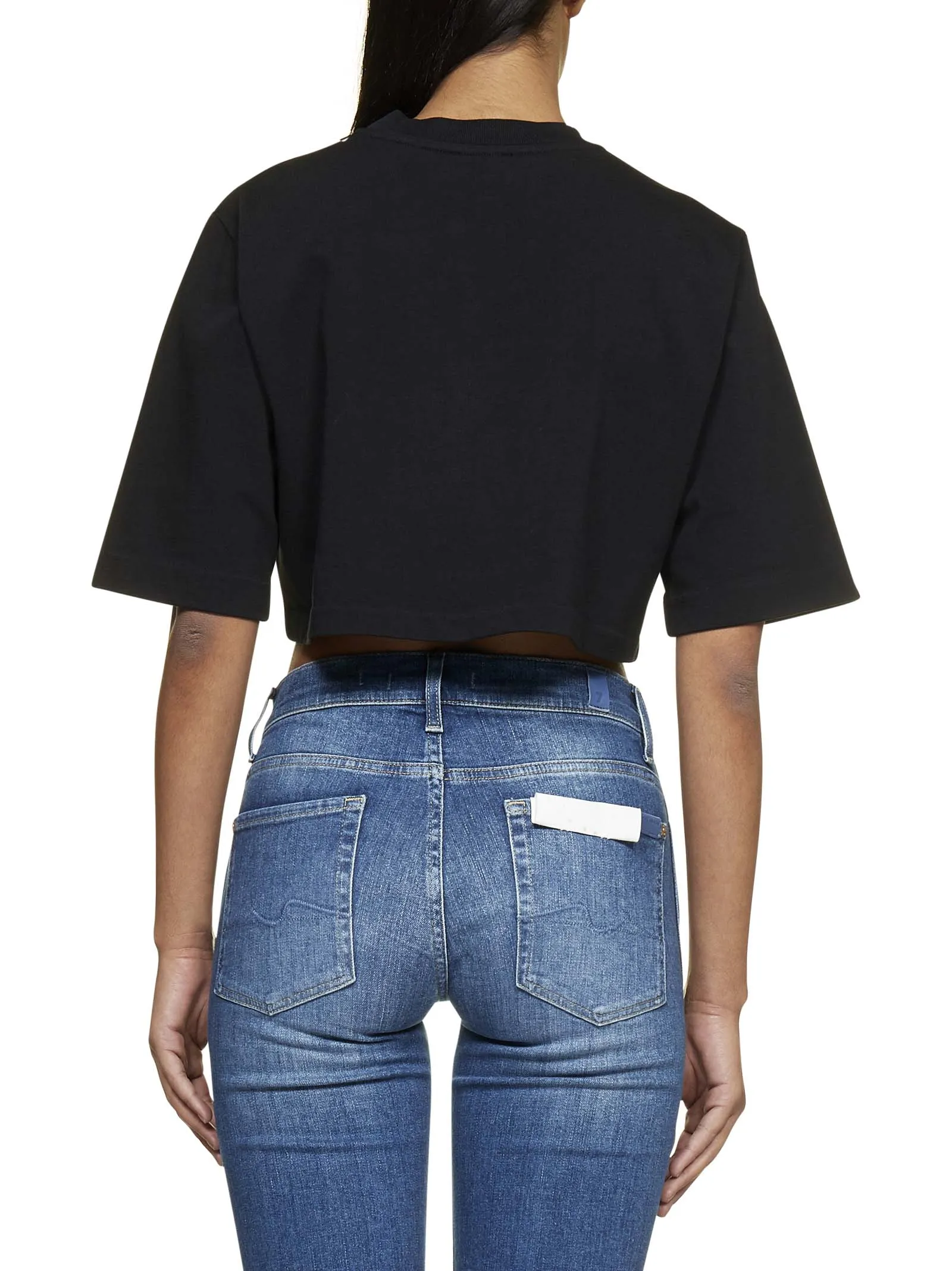 Kenzo Tiger Embroidered Cropped T-Shirt