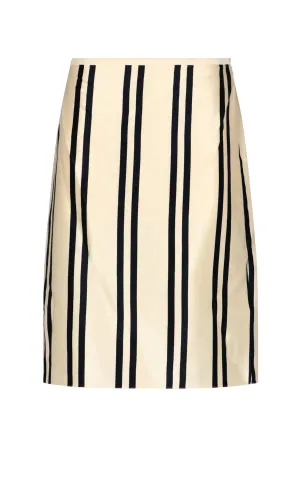 Khaite Striped Knee Length Skirt