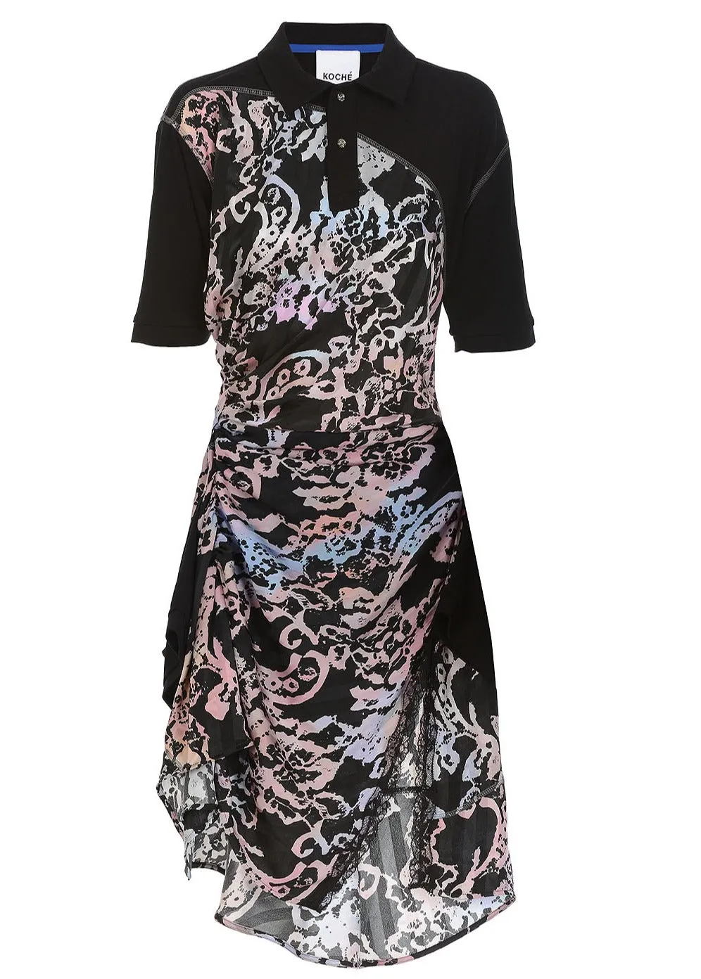 Koch Asymmetric Short-Sleeved Shirt Dress