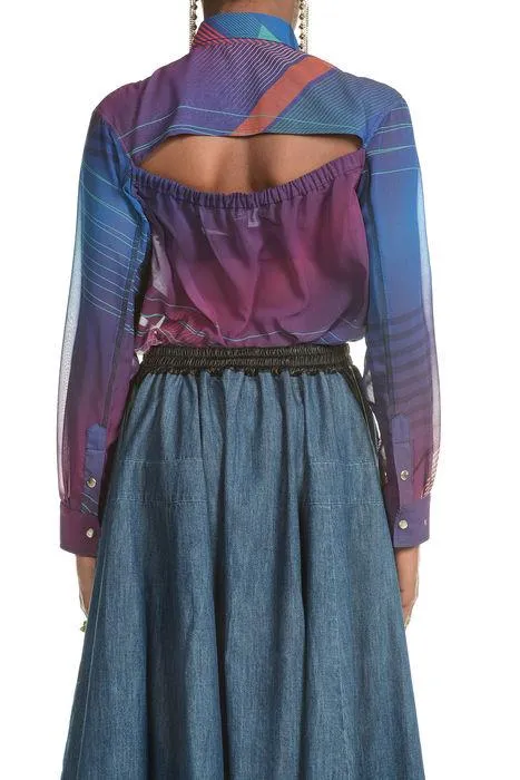 Koch Cut Out Geometric Printed Shirt