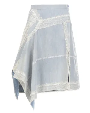 Koch Lace Trim Denim Skirt