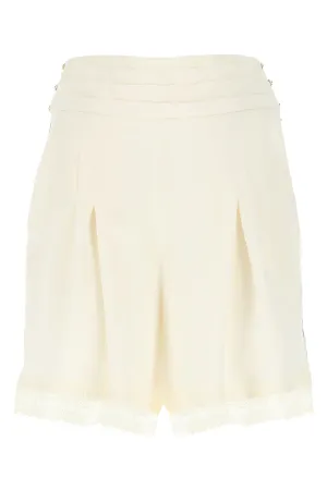 Koch Pleated Lace-Detailed Shorts