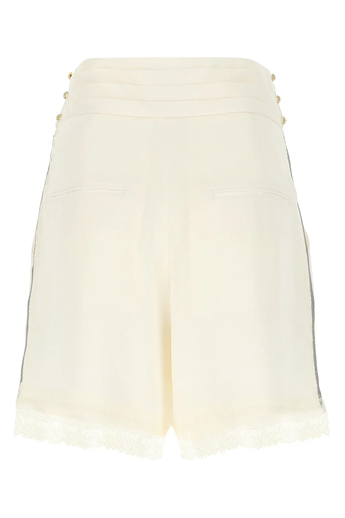 Koch Pleated Lace-Detailed Shorts