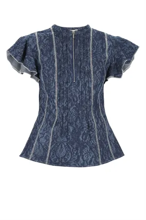 Koch Ruffle-Sleeved Crewneck Top