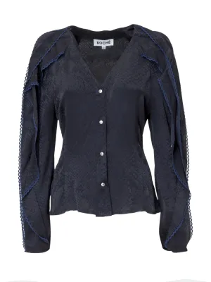 Koch V-Neck Buttoned Top