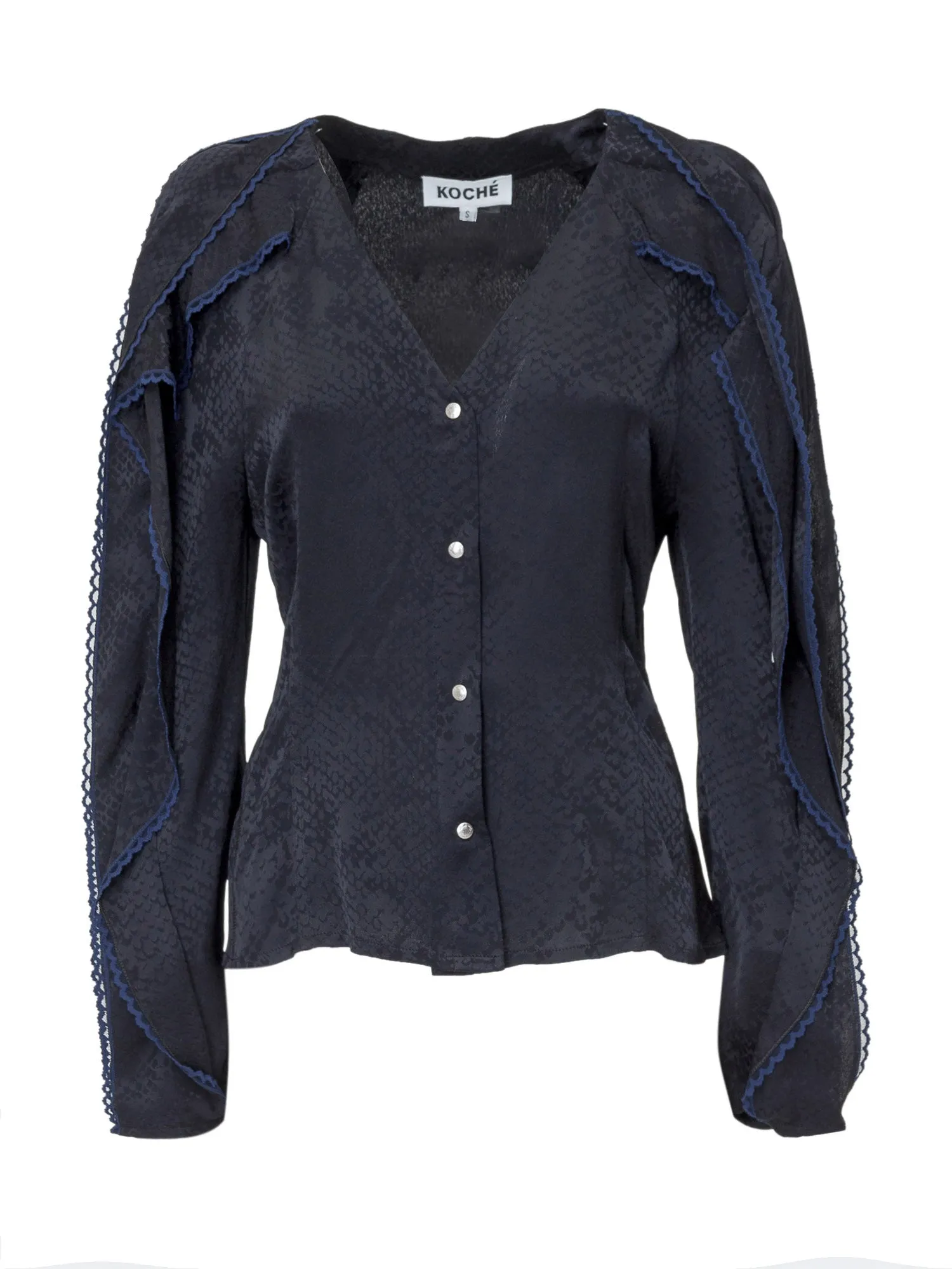 Koch V-Neck Buttoned Top