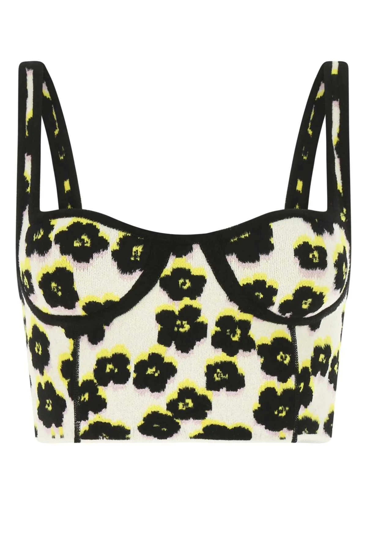 Lanvin Floral Intarsia Cropped Knitted Top