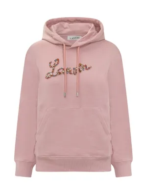 Lanvin Logo Embellished Drawstring Hoodie
