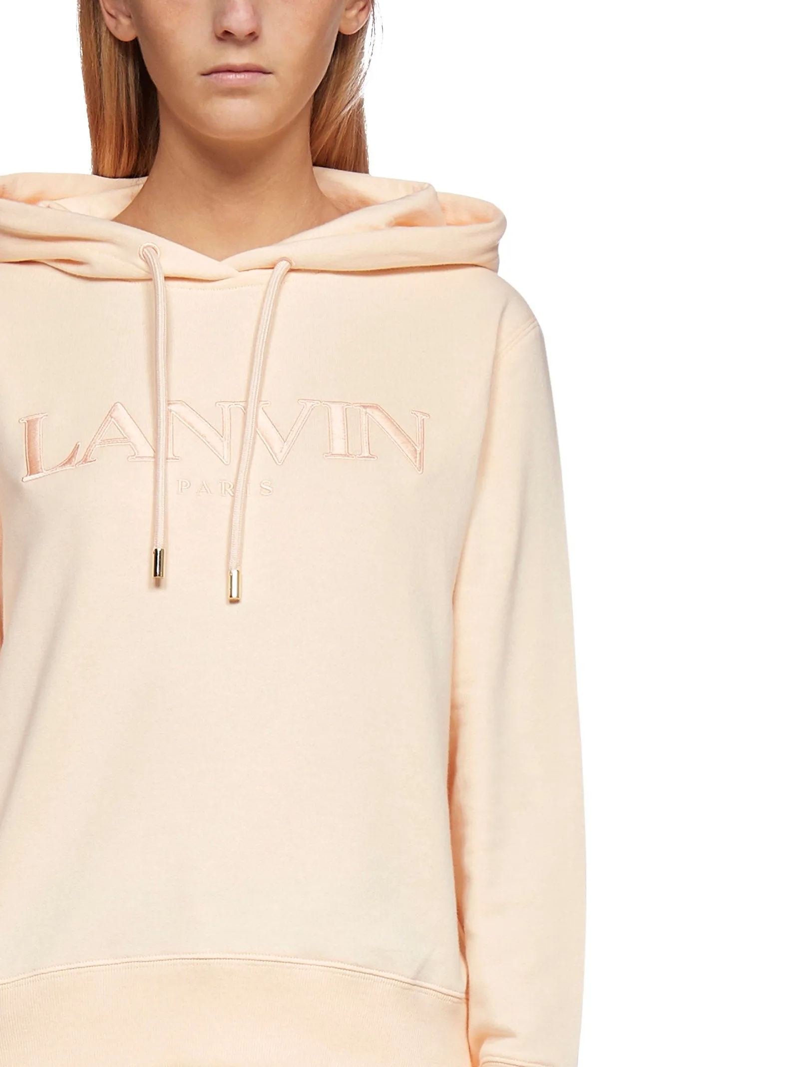 Lanvin Logo Embroidered Drawstring Hoodie