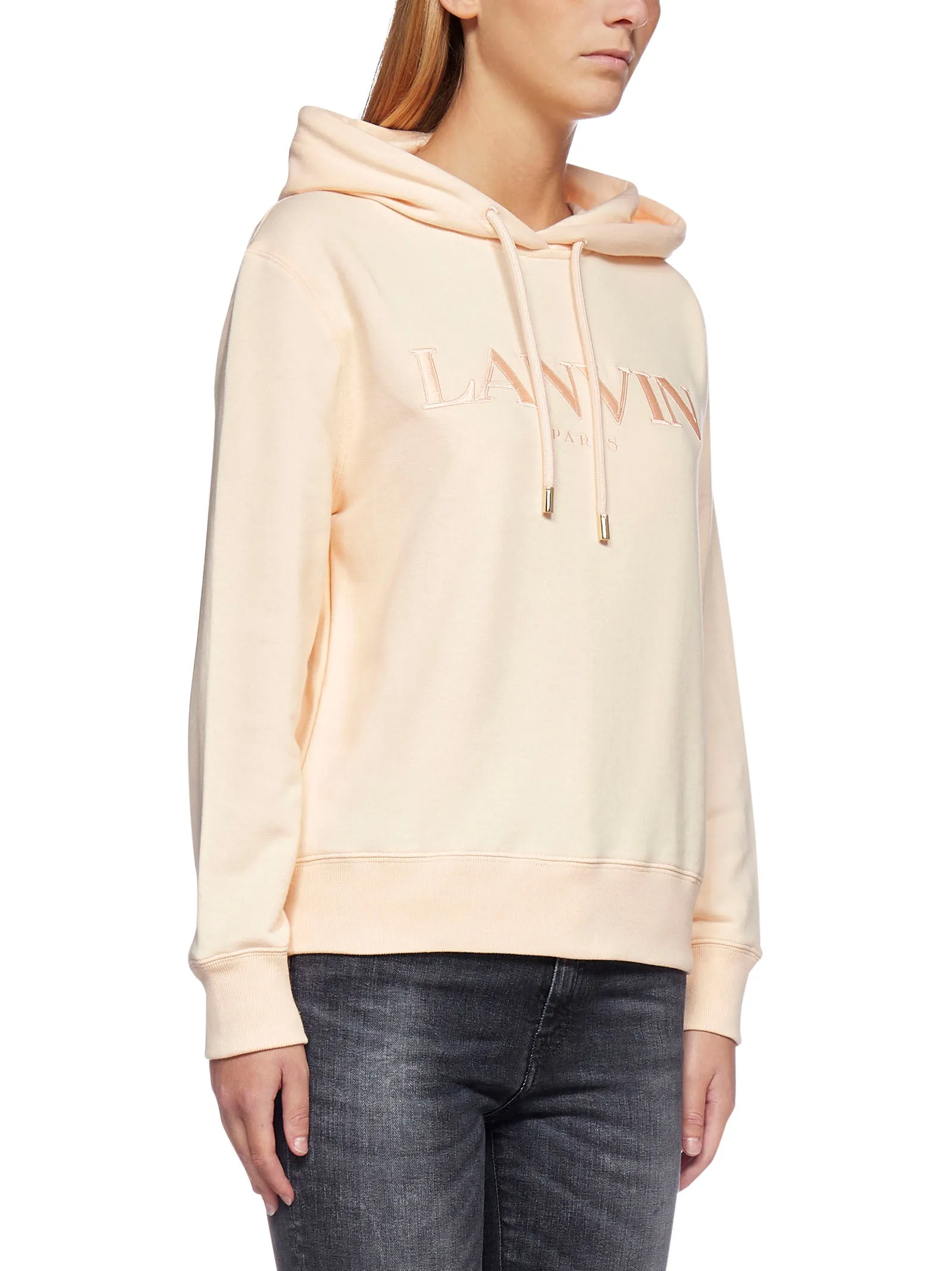 Lanvin Logo Embroidered Drawstring Hoodie