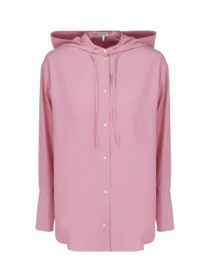 Loewe Anagram Drawstring Hooded Shirt