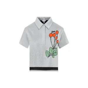 Loewe Cropped Embroidered Polo Top