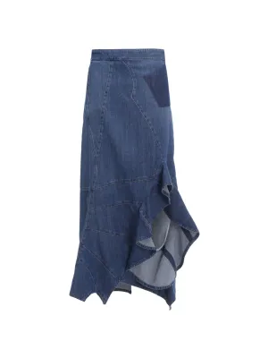Loewe Ruffled Denim Skirt