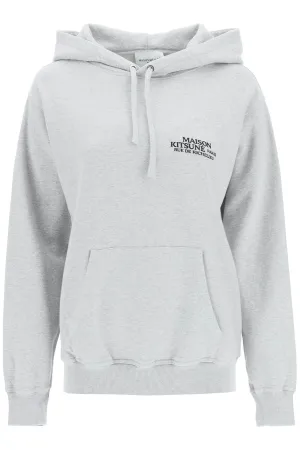 Maison Kitsun Logo Printed Drawstring Hoodie