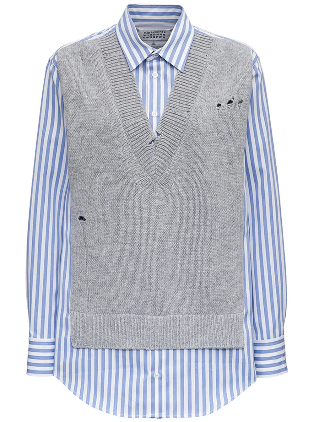 Maison Margiela Distressed Vest Layered Shirt