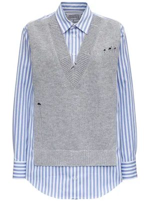 Maison Margiela Distressed Vest Layered Shirt