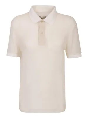 Maison Margiela Ribbed Straight Hem Polo Shirt
