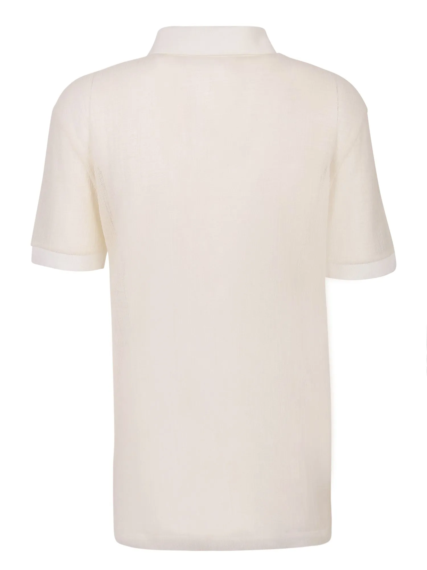 Maison Margiela Ribbed Straight Hem Polo Shirt