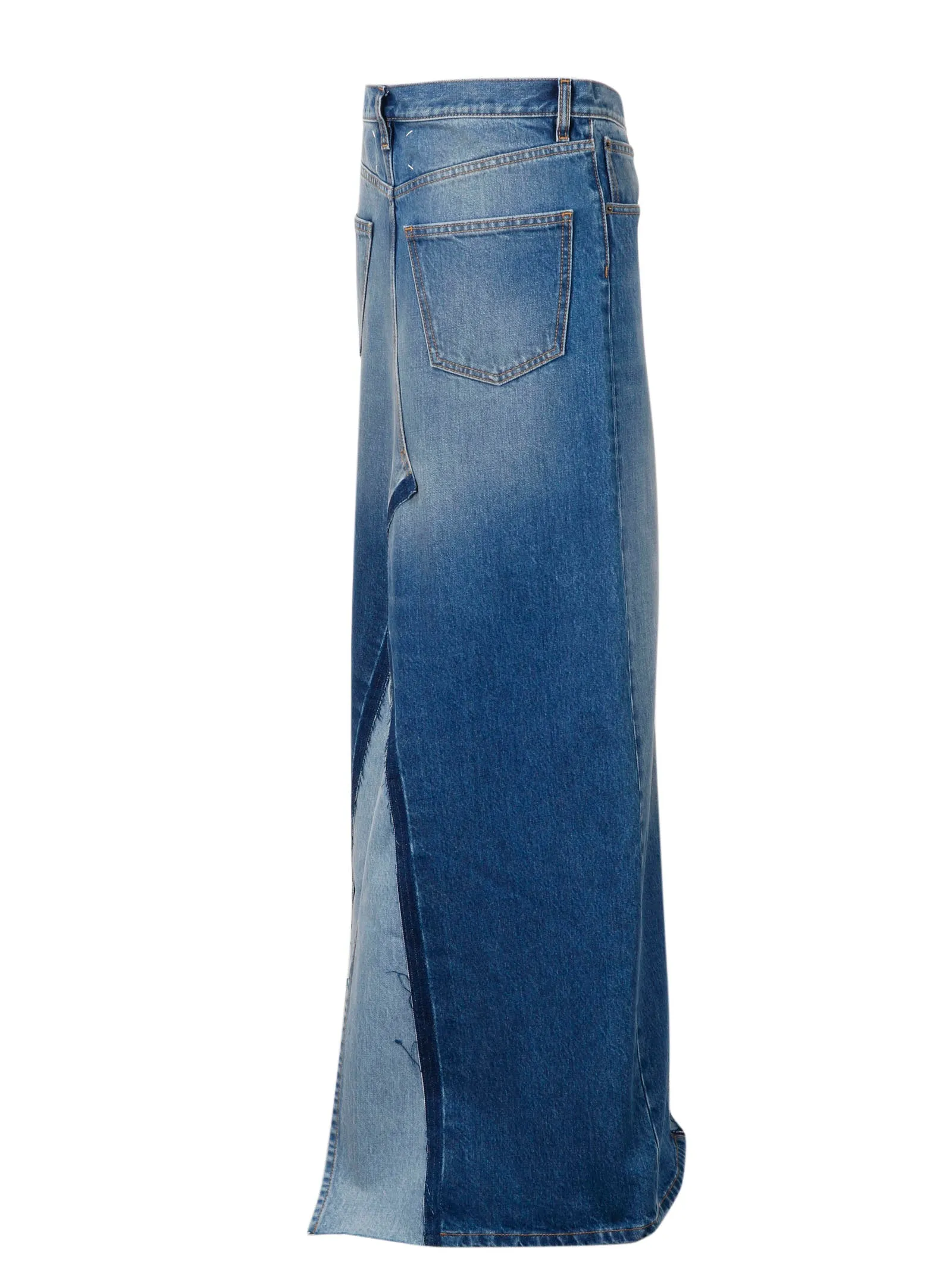 Maison Margiela Two-Tone Denim Skirt