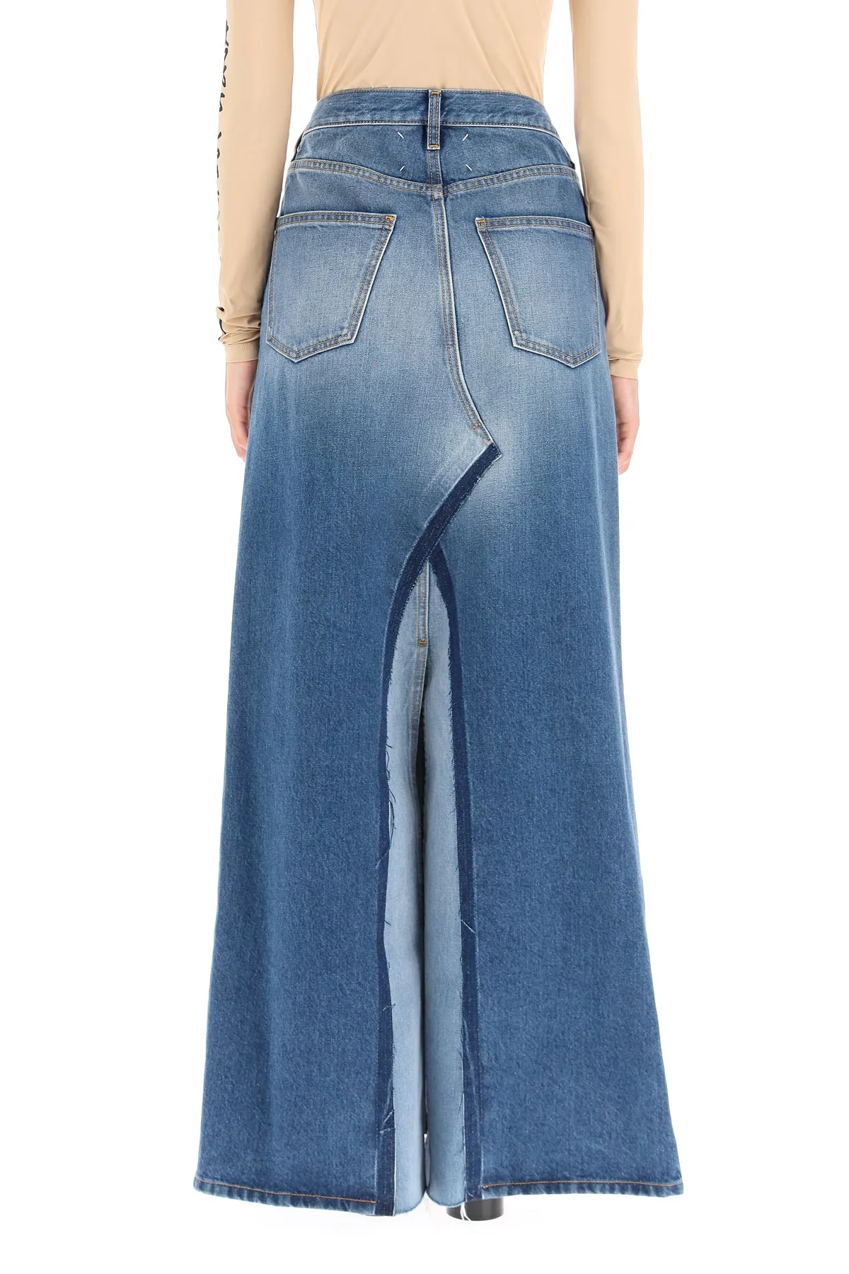 Maison Margiela Two-Tone Denim Skirt