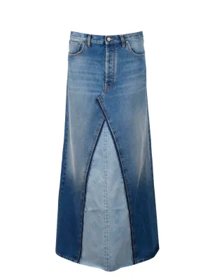 Maison Margiela Two-Tone Denim Skirt