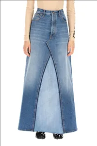 Maison Margiela Two-Tone Denim Skirt