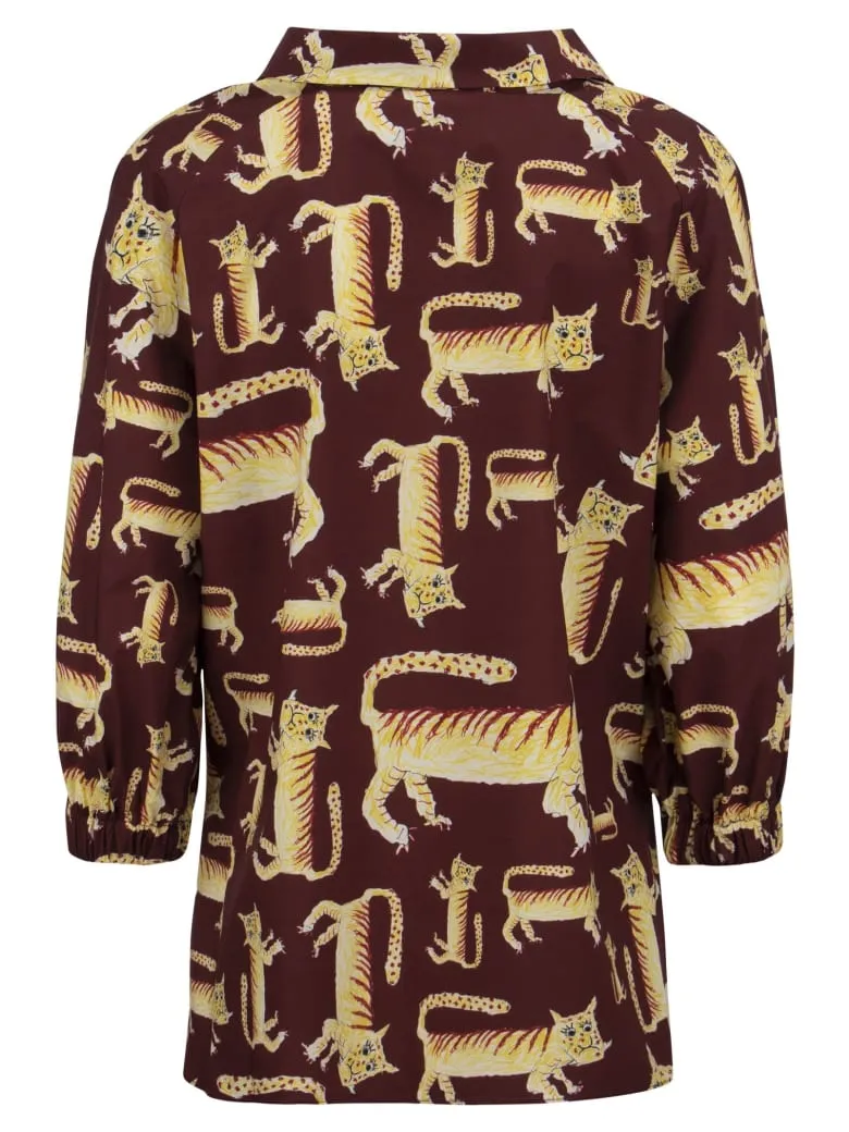 Marni Allover Animal Printed Long-Sleeved Shirt