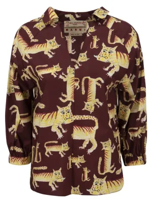 Marni Allover Animal Printed Long-Sleeved Shirt