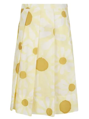 Marni Floral Print Pleated Skirt