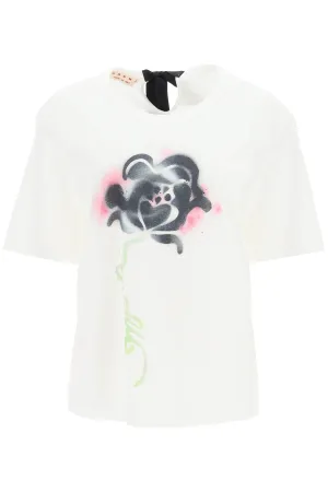 Marni Floral Printed Crewneck T-Shirt