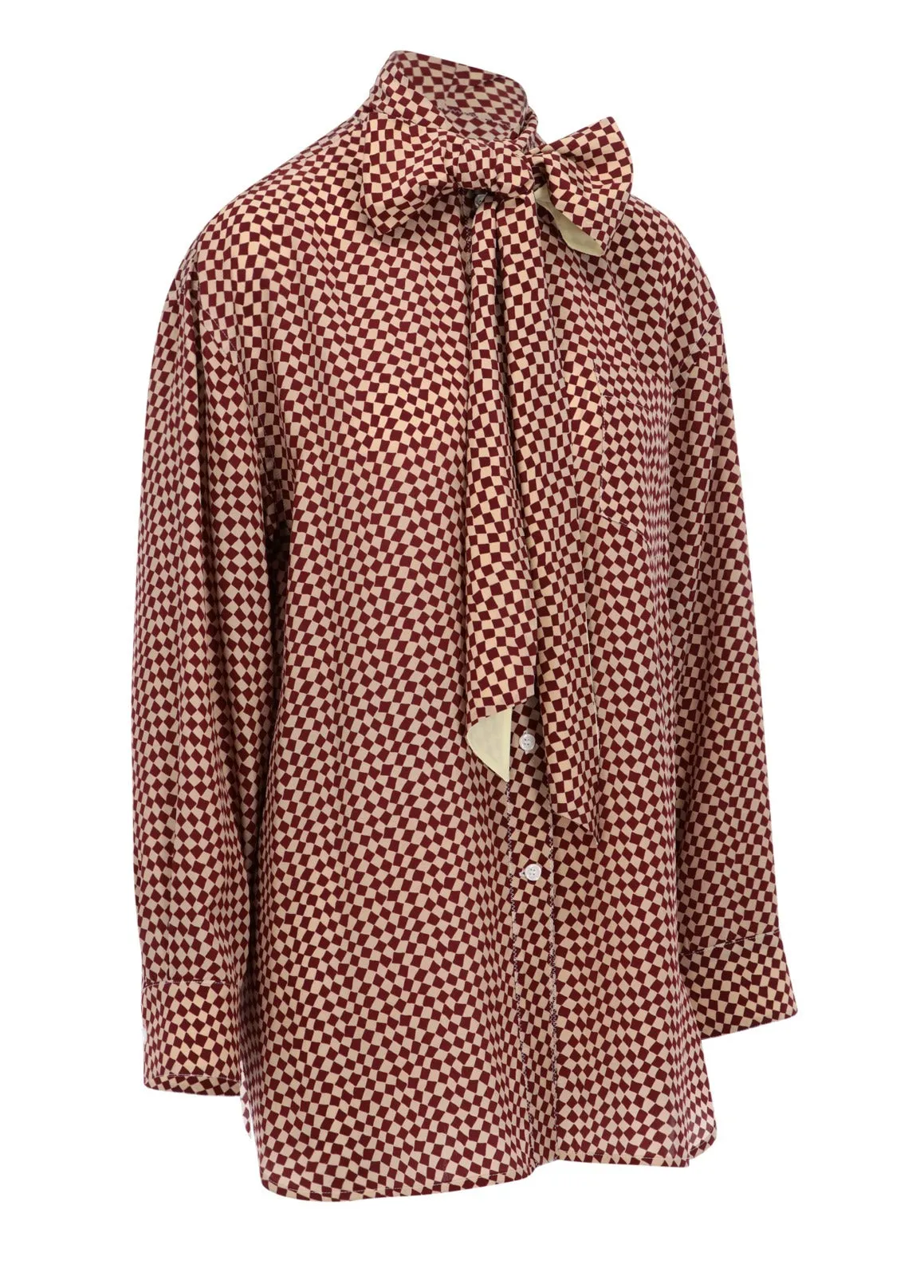 Marni Plaid Printed Bow Detailed Shirt