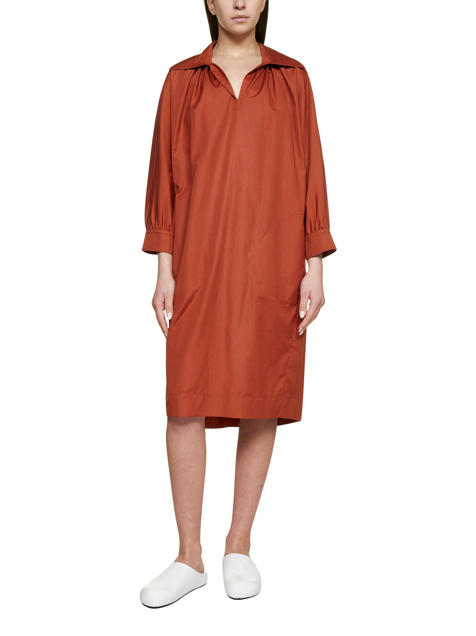 Marni Split-Neck Midi Shirt Dress