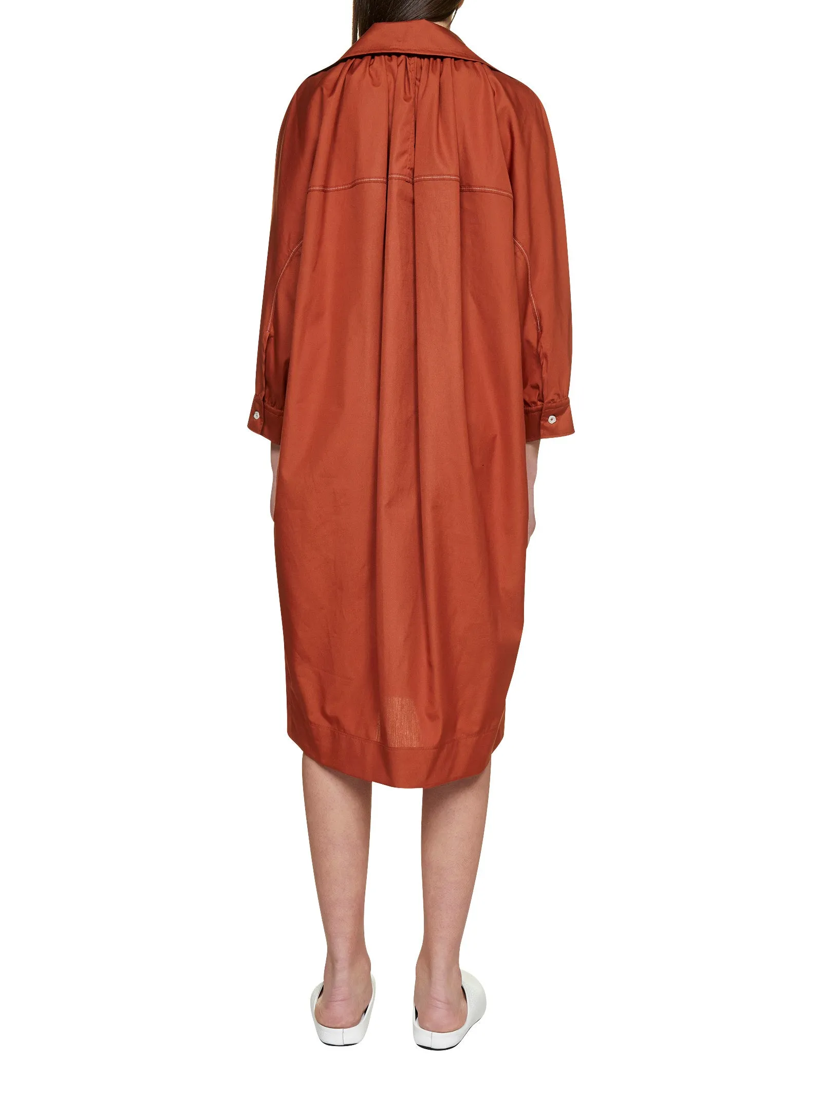 Marni Split-Neck Midi Shirt Dress