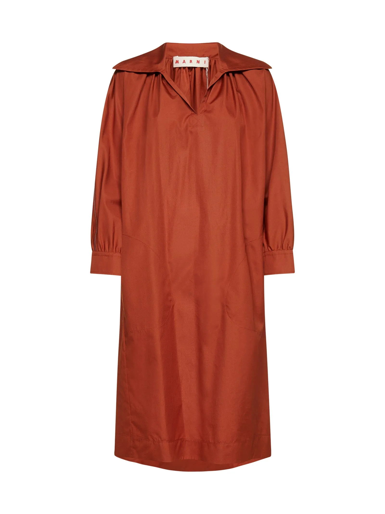 Marni Split-Neck Midi Shirt Dress