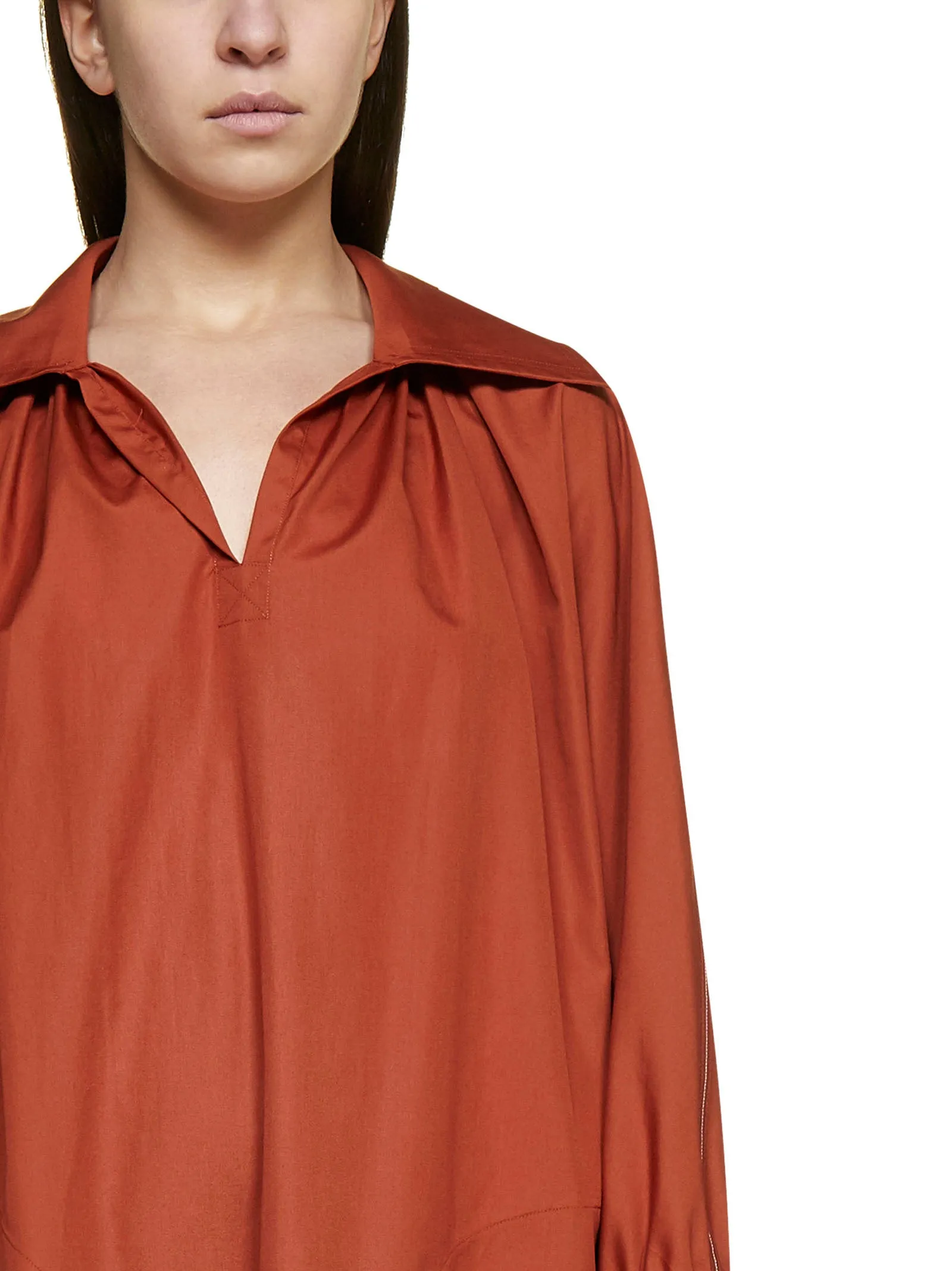 Marni Split-Neck Midi Shirt Dress