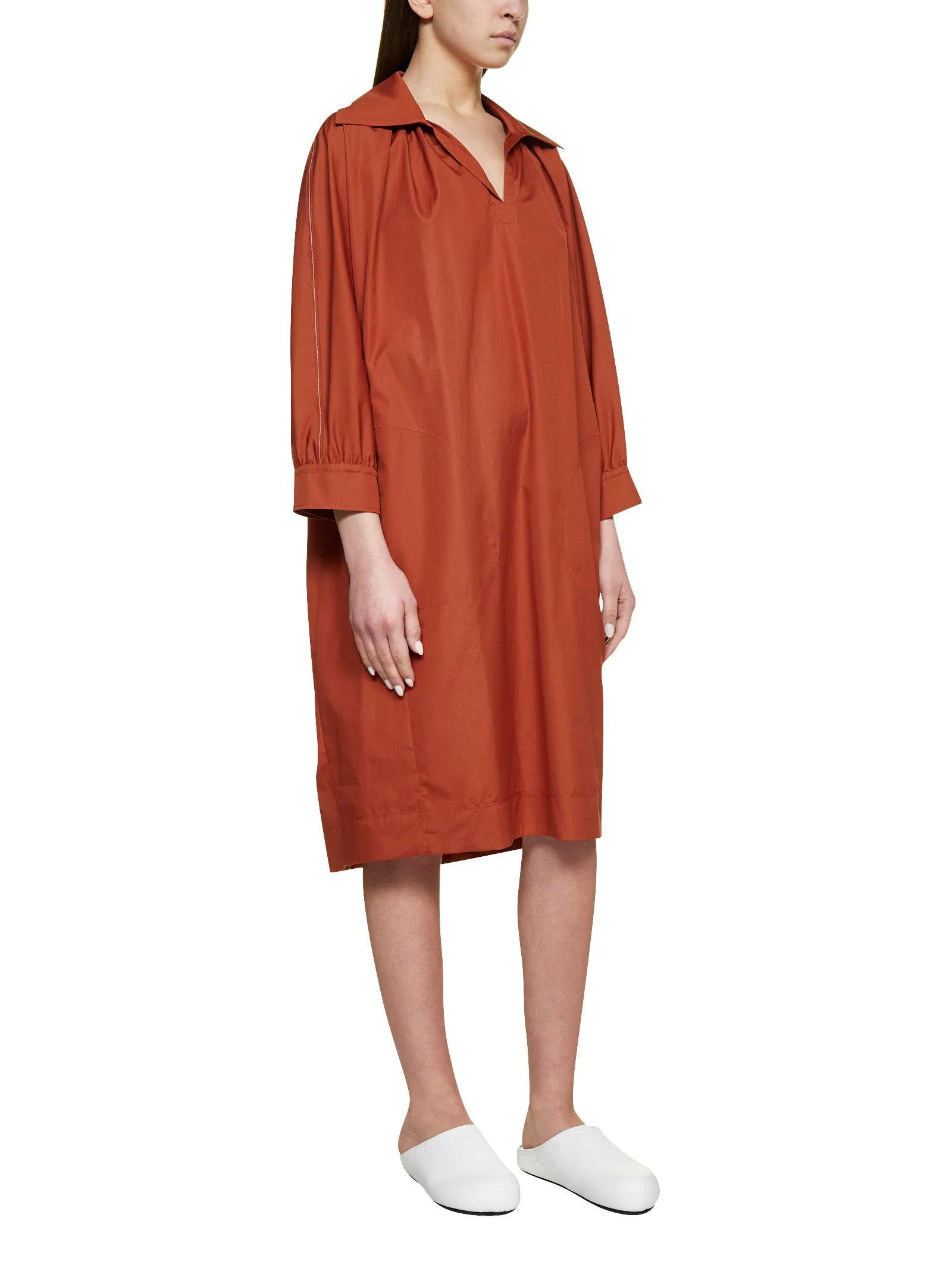 Marni Split-Neck Midi Shirt Dress