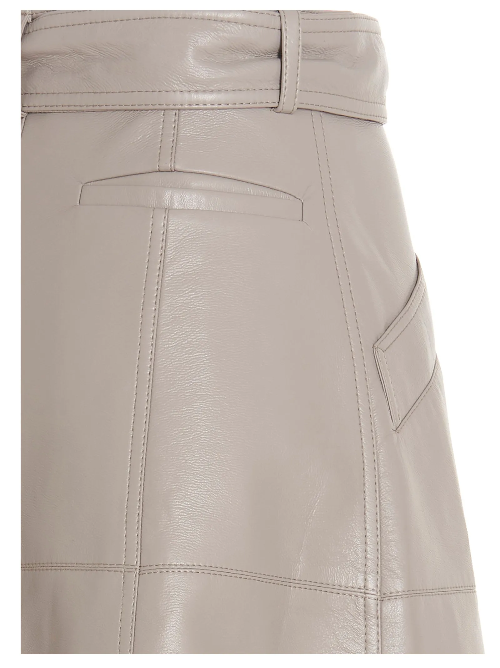 MATRIEL Faux-Leather Midi Skirt