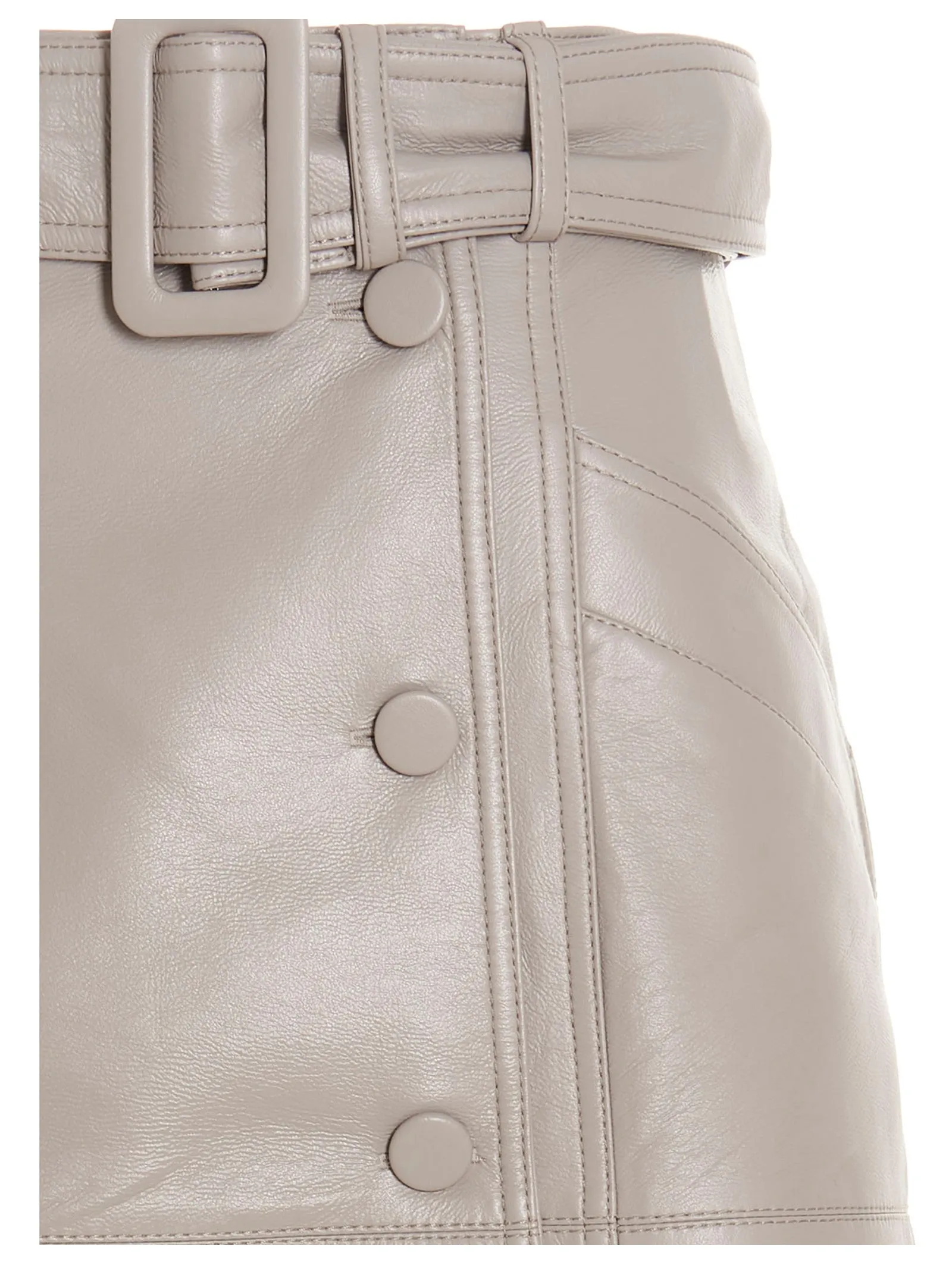 MATRIEL Faux-Leather Midi Skirt