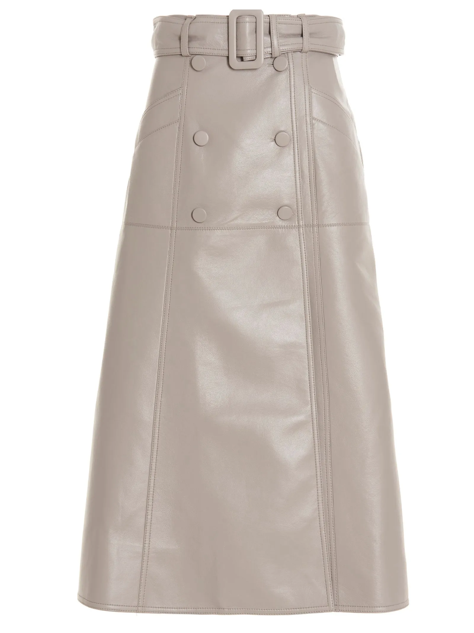 MATRIEL Faux-Leather Midi Skirt